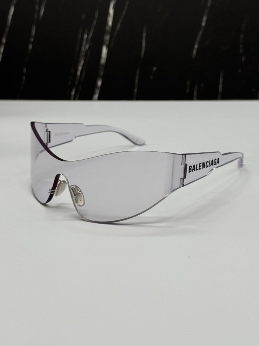 NEW BALENCIAGA BB0257S 002 CLEAR SHIELD UNISEX SUNGLASSES BALENCIAGA EYEWEAR - Picture 9 of 12